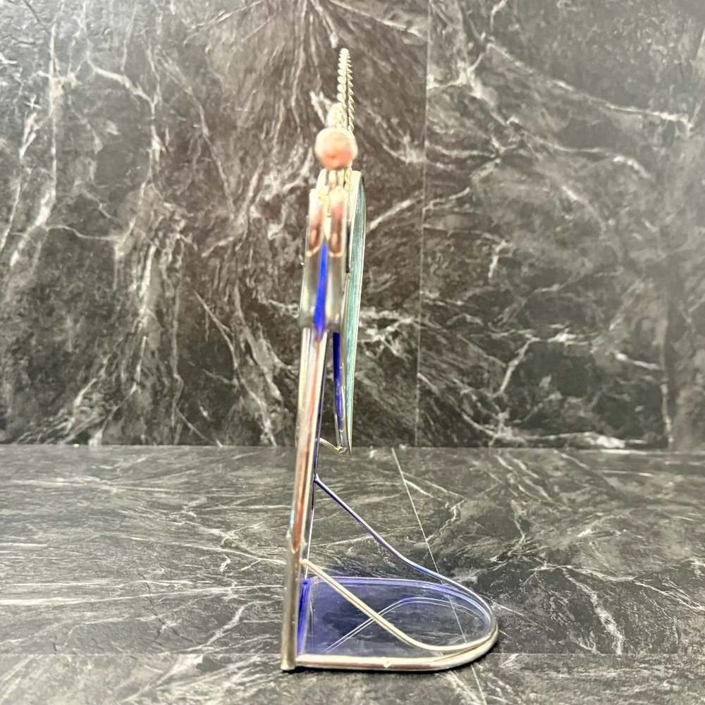 Stained Glass Angel Playing Horn Tea Light Candle Holder